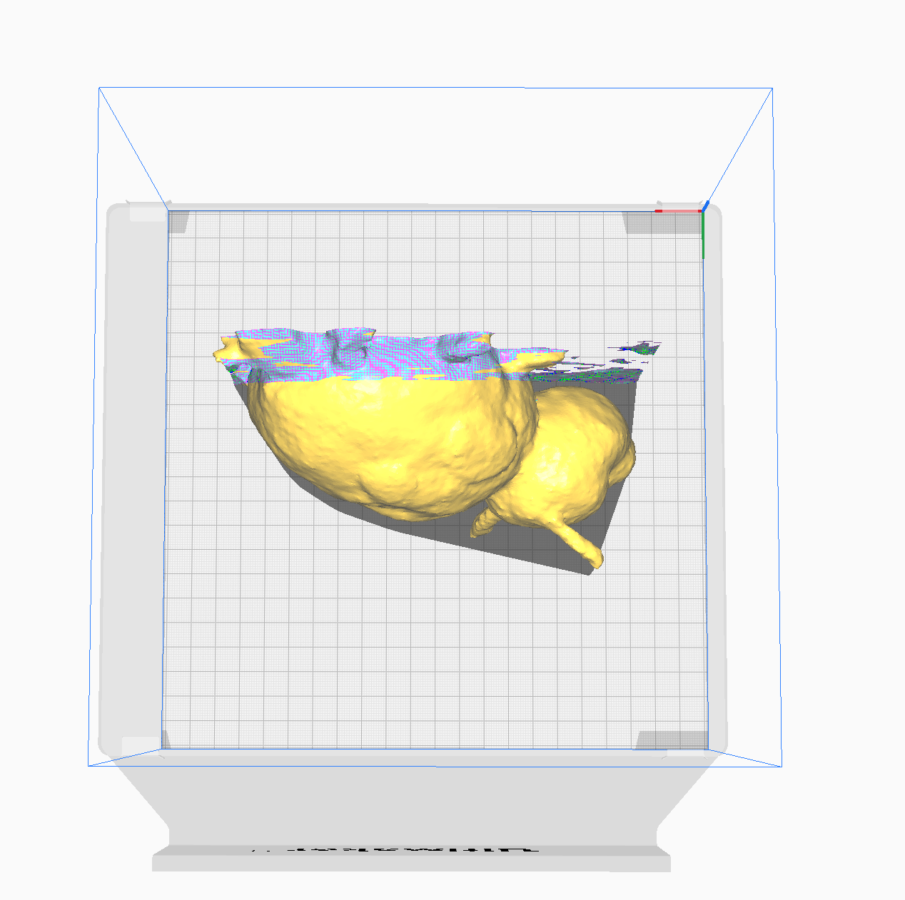 Top view of the first ladybug model.